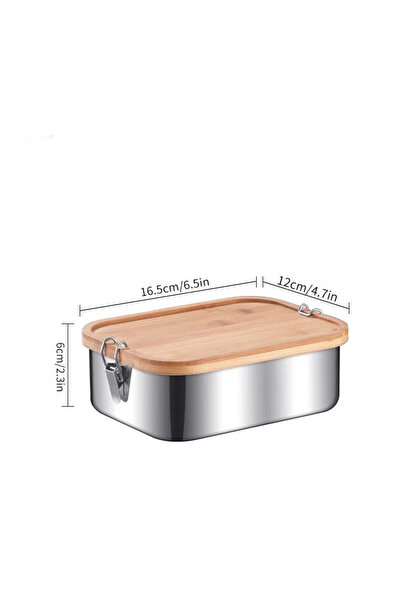 Choice middle New 304 Stainless Steel Bamboo Lid Lunch Box, Japanese Style Li...
