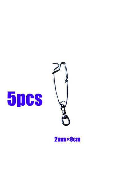 Choice 5Pcs 80mm Longline Fishing Snap Clips 5Pcs Stainless Steel Fishing Swi...