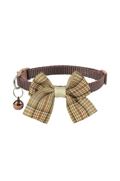 Choice4 1pcs B 1/4PCS Brown Winter Dog Collar Bowknot Puppy Chihuahua Collars...