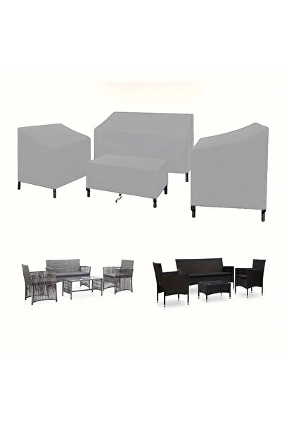 Choice silver4pc 4 قطع/مجموعة أغطية أثاث الفناء، أغطية أثاث خارجية مقاومة للم...