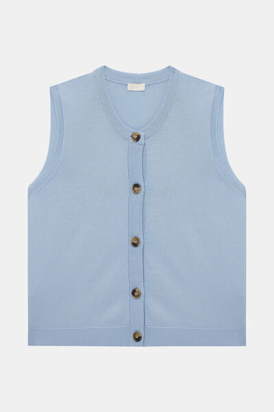 W Collection MAVİ KOLSUZ TRİKO