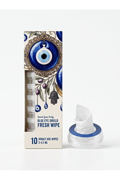 HandyTowel Gift-Set of Evil Eye Bead Themed Wet Wipes - 10 Pack for Surface a...