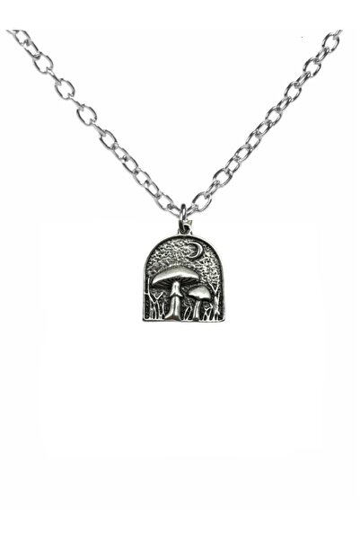 Herşey Nota Twin Mushroom Locket – Unisex Necklace with Double Mushroom Figur...