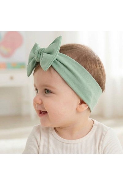 Babygiz Baby Girl Children's Bow-Tie Hairband, 100% Cotton Combed Cotton, Non-Slip, Ultra Flexible Soft Headband