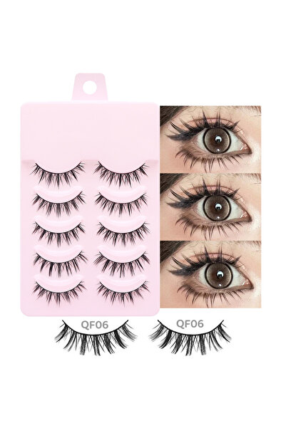 Choice3 C 5Pairs-QF06-337 5 Pairs Manga Lashes Soft Natural Long False Eyelas...