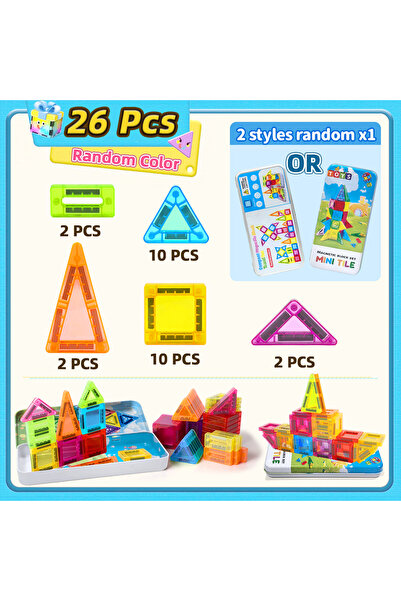 Choice1 26pcs 26/38pcs with iron box - Colorful Magnetic Building Blocks set,...
