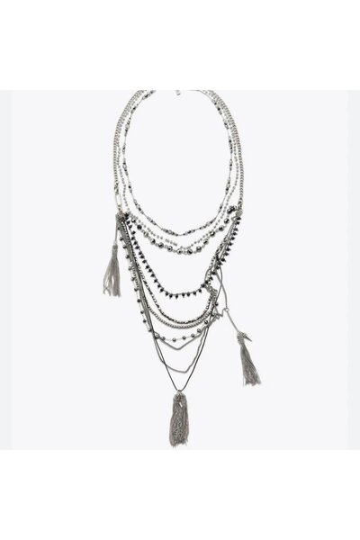 Nes Zr 3-Piece Beaded Tassel Necklace Set