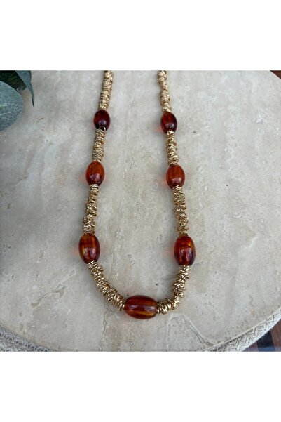nesdesign Mng Brown Acrylic Gold Necklace