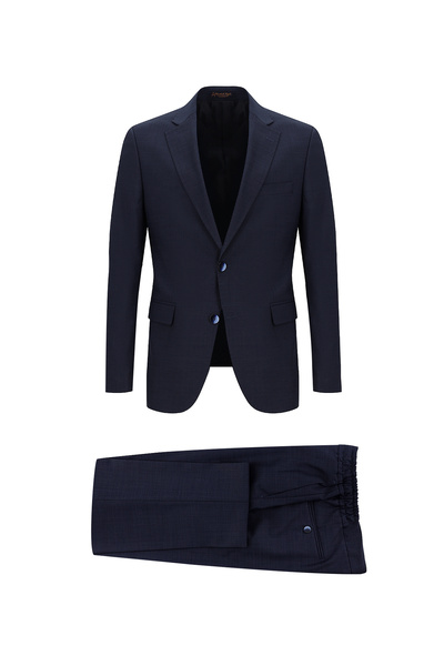 Abdullah Kiğılı 7 Drop Slim Fit Dar Kesim Yünlü Beli Lastikli İpli Takım Elbise