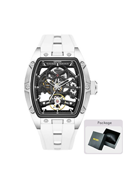 Choice1 WHITE MEGIR Fashion Leisure Alloy Case Men Mechanical Watch Silicone ...