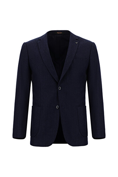 Abdullah Kiğılı 7 Drop Super Slim Fit Extra Slim Fit Wool Patterned Sports Ja...
