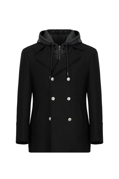 Abdullah Kiğılı Wool Pieces of Pocketed Removable Pieces Hooded Wool Pieces o...