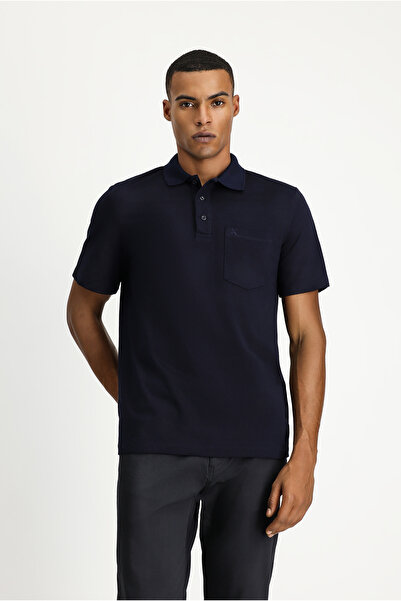 Kiğılı Regular Fit Cotton Embroidered Pocket Polo Neck T-Shirt