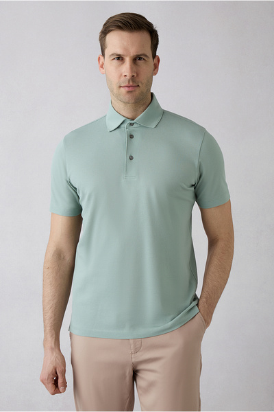 Kiğılı Regular Fit Cotton Buttoned Polo Collar T-Shirt
