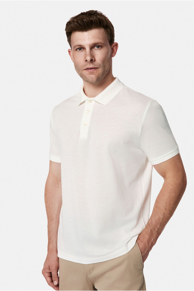Abdullah Kiğılı Regular Fit Polo Collar Embroidered 100% Mercerized Cotton T-...