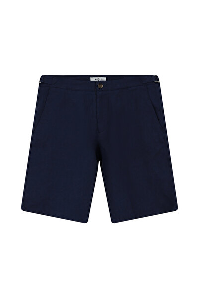 Kiğılı Regular Fit Standart Kesim Tokalı Keten Bermuda Şort