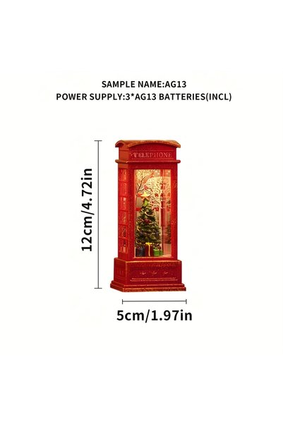 Choice 0-5W Warm White Christmas Tree -1pc Christmas Phone Booth Decoration w...