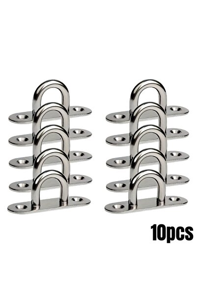 Choice 10pcs 5/10pcs Stainless Steel Hook M5 Eye Plate Heavy Duty Oblong Ceil...