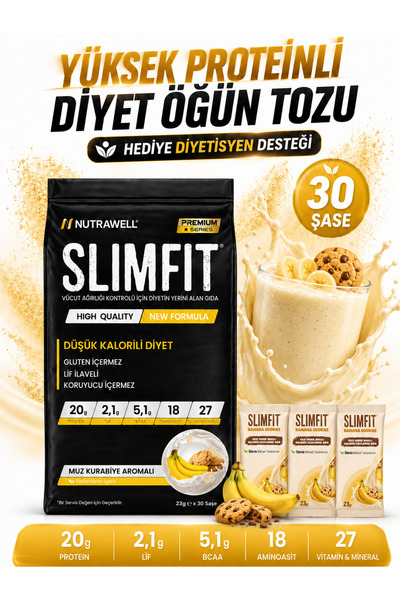 SLIMLIFT Slımfıt Muz Kurabiye 30 Öğün Şase- Öğün Tozu