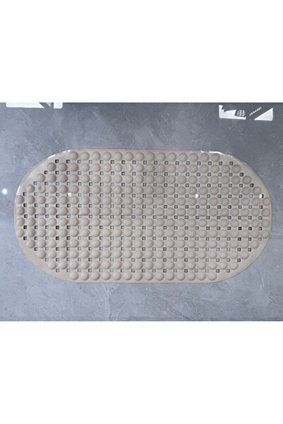 choice2 35x66cm khaki 35x66cm Oval Bath Mat Non-Slip Diagonal Texture Shower ...
