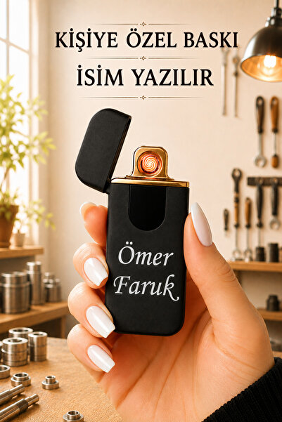 TrendÜrünlerim Kişiye Özel Baskılı Vip Alevsiz Çakmak Parmak İzli Dokunmatik ...
