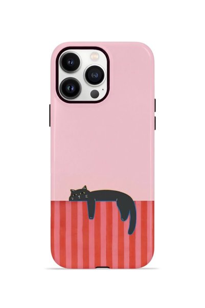 PiyasaSepeti iPhone 14 Pro Max Vorian Double Layer Case Lazy Cat Sunset