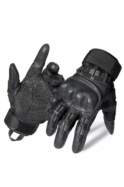 Choice L Black Touch Screen Cycling Gloves PU Leather Tactical Hunting Shooti...