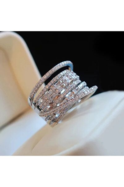 Choice 10 T0570 Huitan Fancy Brilliant Irregular Multilayered Wide Rings for ...