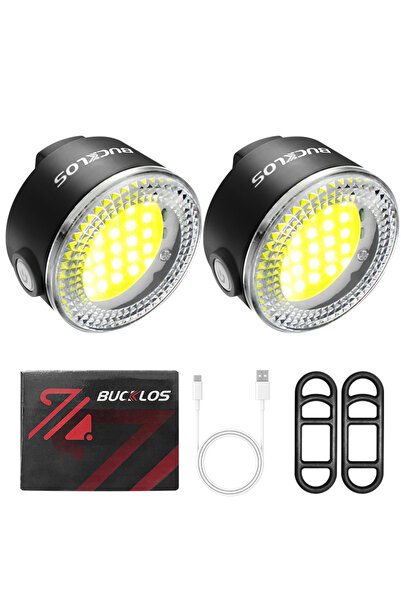 BUCKLOS White Light-2PC COB Cycling Light Type-C Charging Bicycle Rear Lights...