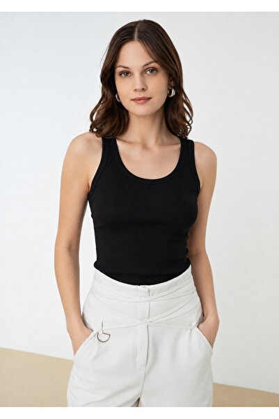Cotpark Women's 95% Viscose 5% Elastane Undershirt - Black 3088