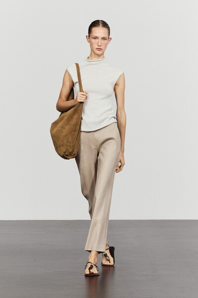 Massimo Dutti Keten karışımlı straight fit pantolon