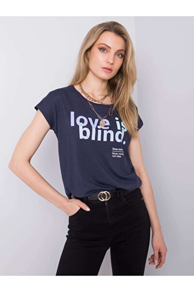 Factory Price Tricou Bleumarin Cu Inscripție Stitch & Soul - Xs