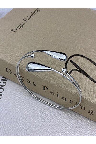Hedef Bijuteri Silver Color Double Sided Drop Adjustable Arm Pazu Bracelet, A...
