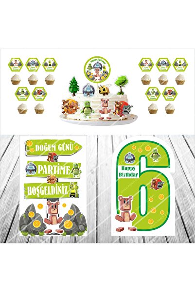 SİYAH PARTİ EVİ 6 Yaş Süper Bear Adventure Doğum Günü Parti Seti