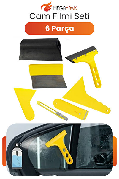 MEGAHAWK Glass Film Application Set 6 Pieces Spatula Squeegee Falcata Apparat...