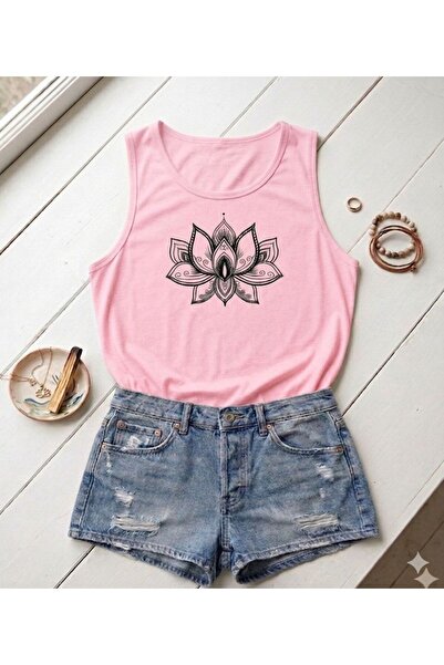 FAVORİST Γυναικείο μπλουζάκι με στάμπα LOTUS (με ανοιχτούς ώμους) σε στενή γρ...