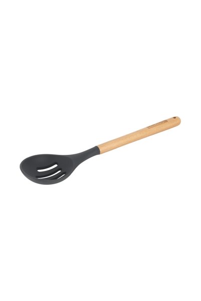 ROYALFORD Silicone Slotted Spoon with Wooden Handle