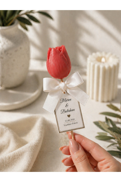 Çağıl organizasyon Kişiye Özel İsimli Lale Mum Kına Hatırası Hediyelik Nikah ...