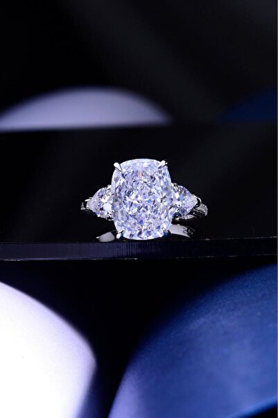 innuendo jewelery 925 Ayar Gümüş Lüks Tasarım Büyük Taşlı Kadın Yüzük