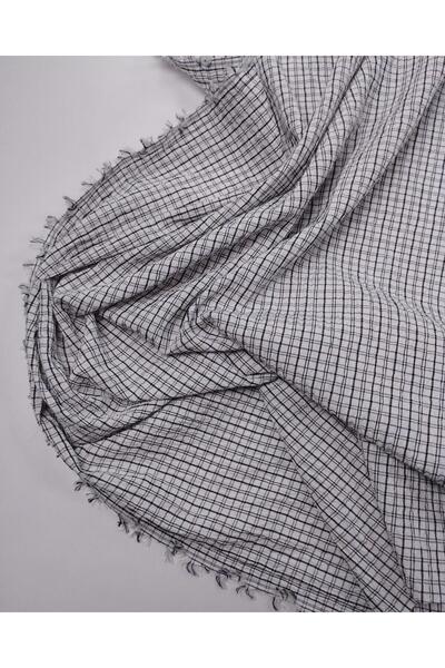 Kumaş Parça Λευκό Μαύρο Τετράγωνο Σχέδιο Συνθετικό Υφαντό Ύφασμα Γκοφρέ για Π...