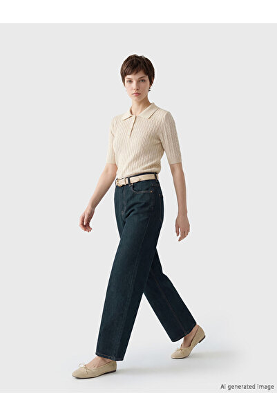 LC Waikiki Soulife Navy Blue Petite Baggy Fit Women's Jean Trousers