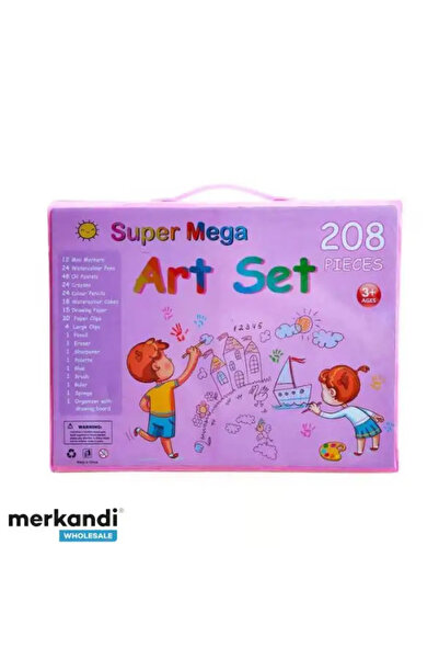 unbranded ARTIMASTER art set 208 pieces with portable easel, complete drawing...