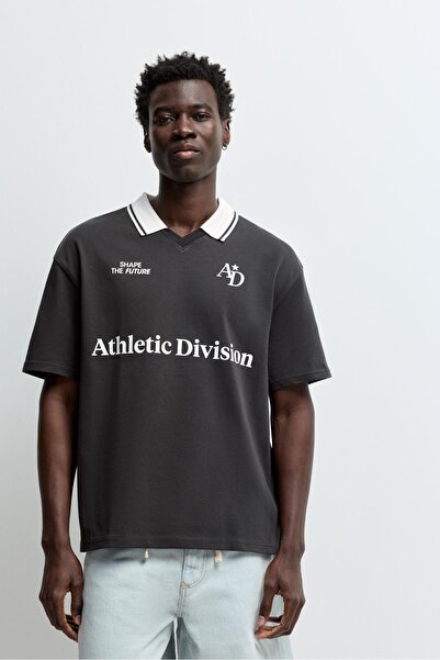 LEFTIES Desenli polo yaka t-shirt