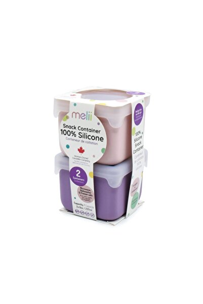 Melii SET 2 RECIPIENTE SILICON, MELII, PINK PURPLE