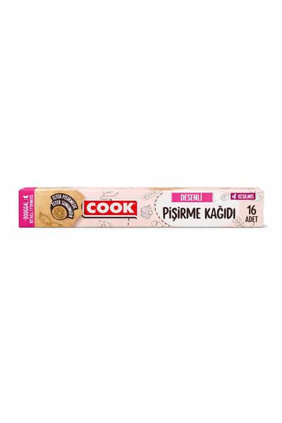 COOK Patterned Cut Natural Baking Paper 37X42Cm 4 Pack of 16