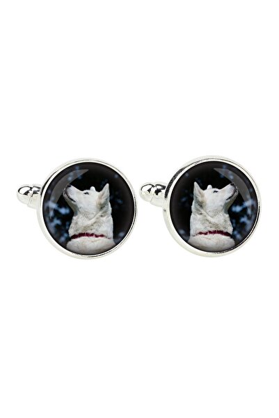 Art - Dog Art-Dog Akita Inu Cufflinks – Handmade Silver-Colored Photo Shirt A...