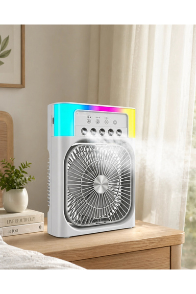 Genel Markalar Su Buharlı Mini Klima Fan RGB Işıklı Taşınabilir Serinletici