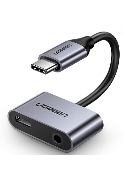 Ugreen Adaptor 2 în 1 CM193 (50596) - USB-C la Type-C, Jack 3.5mm - Gri