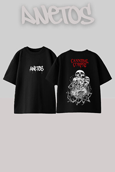 Anetos Μπλουζάκι Cannibal Corpse με στάμπα στην πλάτη, βαμβακερό, μαύρο, over...