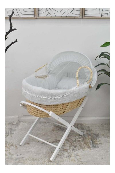 Fun Moment Moses Basket with Wooden Stand
